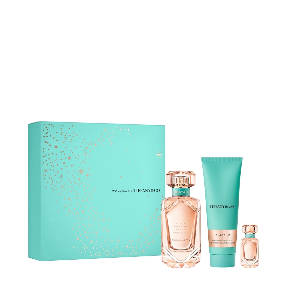Tiffany & Co. Rose Gold3-piece gift set75 ml Eau de Parfum, 100 ml body lotion, and5 ml mini