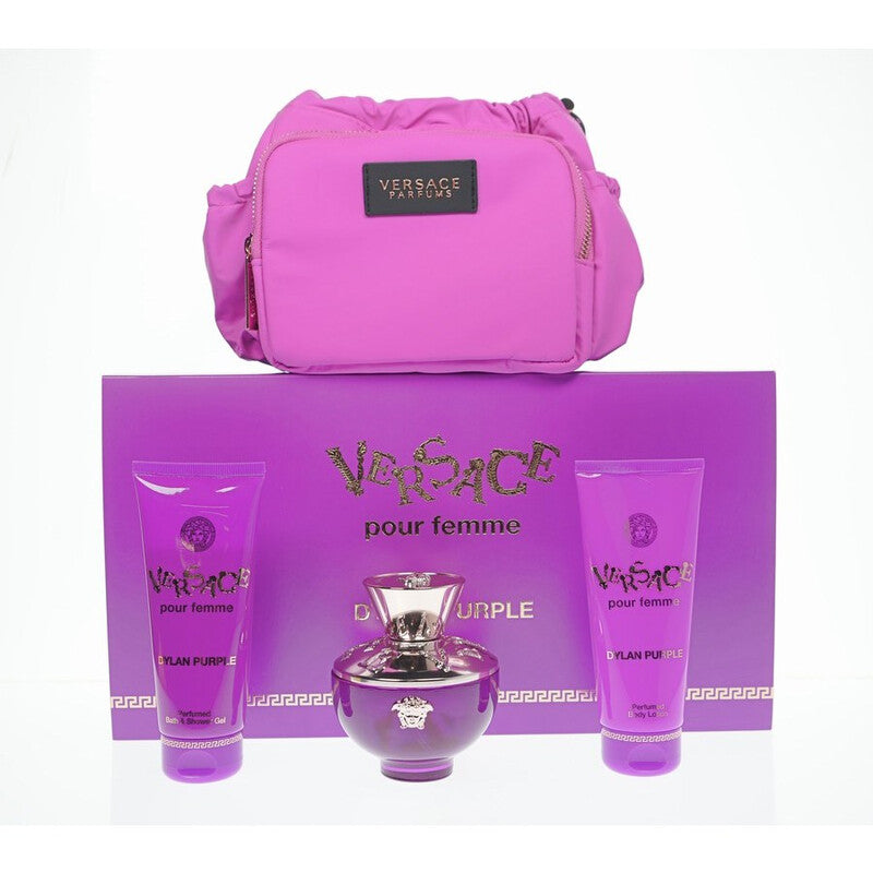 Set Versace Dylan Purple Pour Femme By Versace 4pcs 3.4Oz Eau de Parfum +S/G+B/L+Bag for women