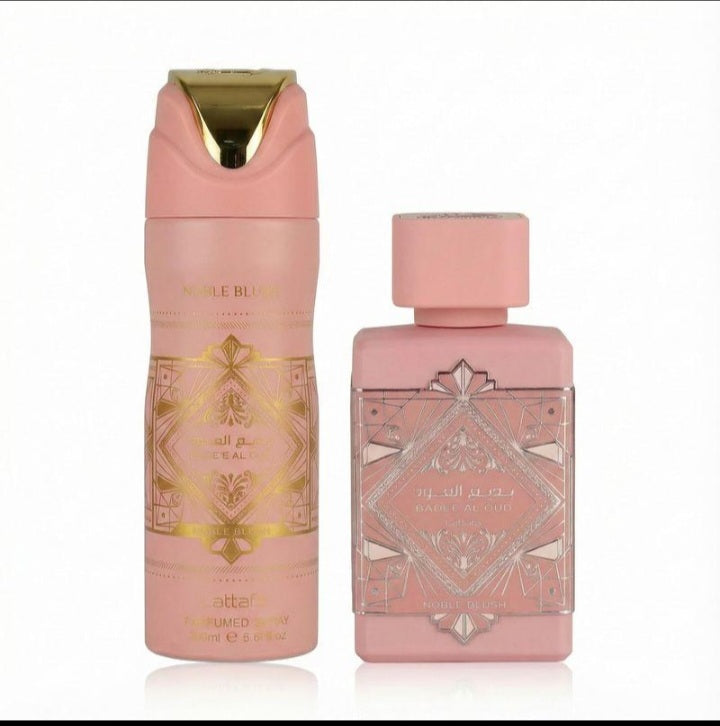 Set Bade'e Al Oud Noble Blush By Lattafa 2pcs 3.4oz EDP + B/S (W)