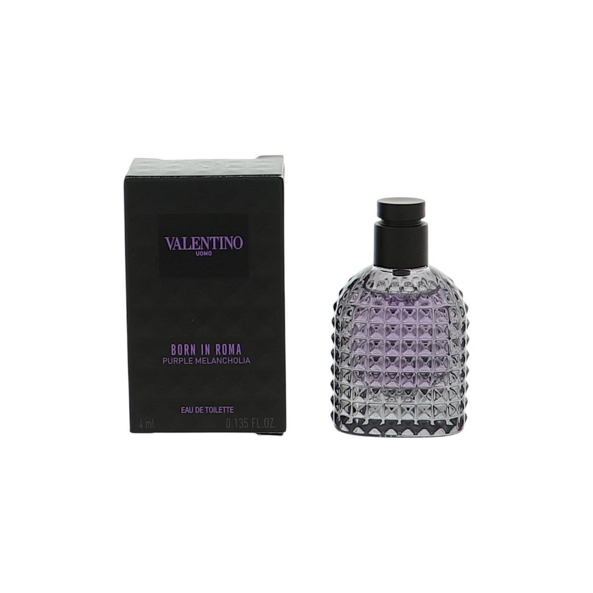 Mini Valentino Born In Roma Purple Melancholia EDT 4ml (M) bottle and box