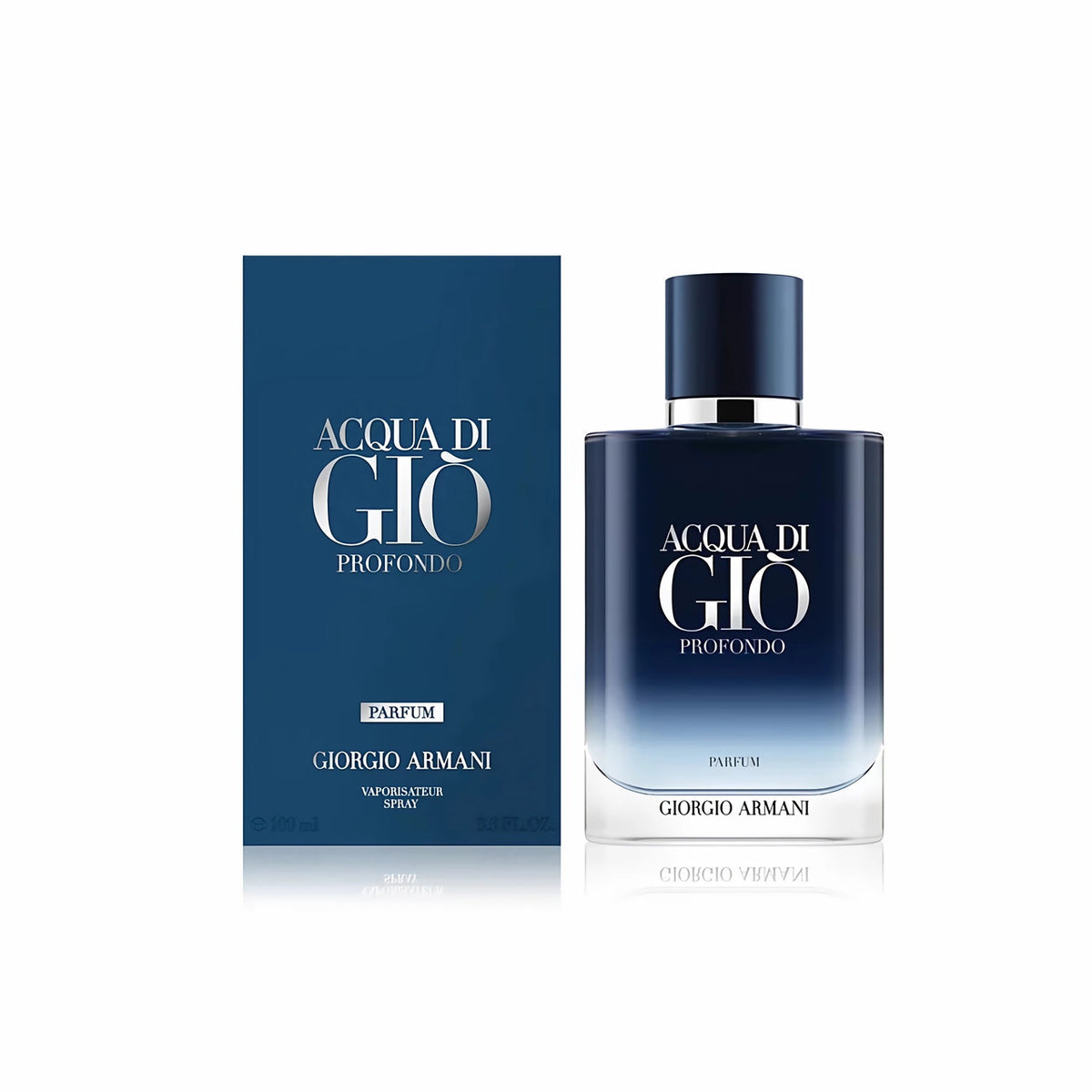 Acqua Di Gio Profondo by Giorgio Armani 3.3 oz Parfum Spray (M) bottle and box