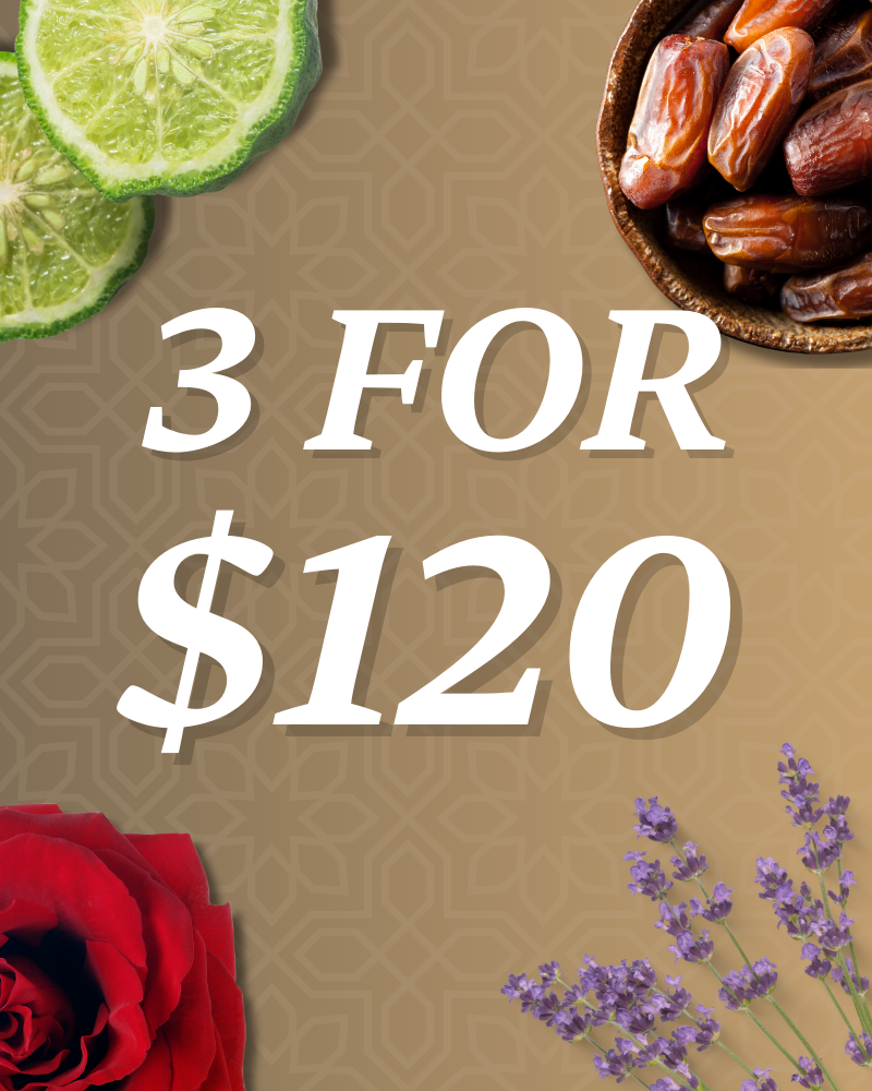 3 for 120 – Arabian essences. Modern indulgence.