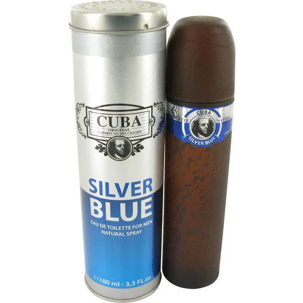 Cuba Silver Blue Eau de Toilette 100 ml bottle and tube