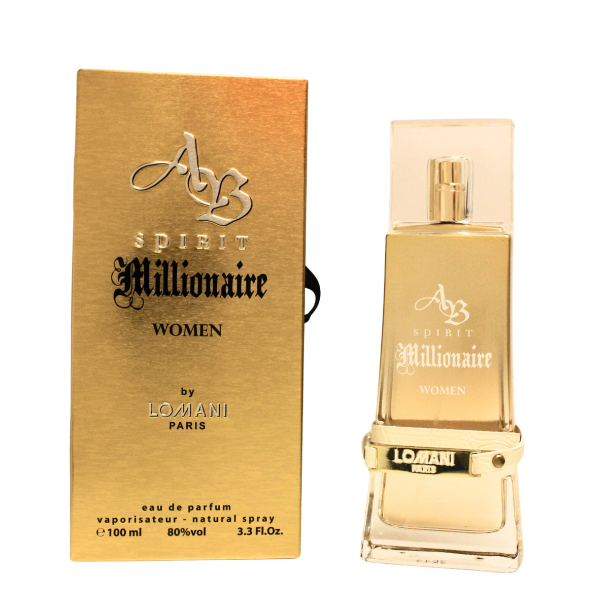 Lomani AB Spirit Millionaire for Women Eau de Parfum 100 ml bottle and box