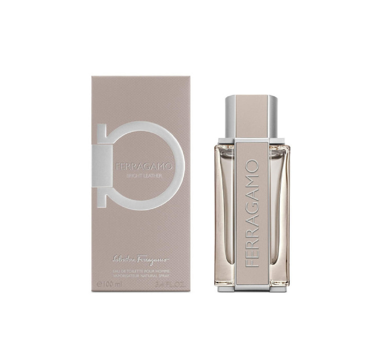Bright Leather by Salvatore Ferragamo 3.4 oz EDT (M) bottle and box